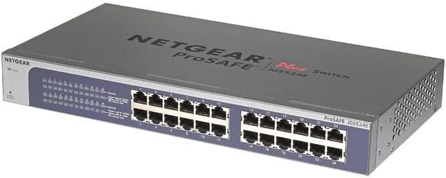 NETGEAR JGS524E-200NAS 24-Port Gigabit Rackmount Smart Managed Plus Switch, ProSAFE Lifetime Protection (JGS524E)