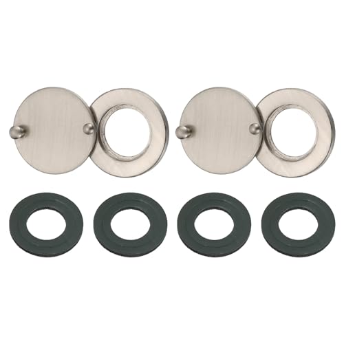 PATIKIL 5/8 Peephole Cover,Rotating Door Viewer Peephole Privacy Cover with Self-Adhesive Tool for Home Apartment Hotel Security,Brushed Nickel 2pcs