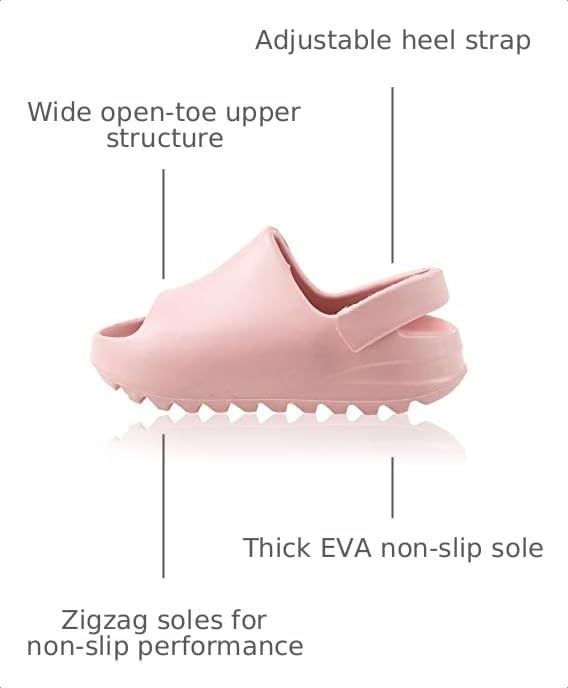 Image of Toddler Little Kids Slides Sandals, Kid Summer Slip On Slides Sandals,Slippers with Strap Anti-slip Water Shoes,Indoor Outdoor Lightweight Slippers Sandals for Boys and Girls