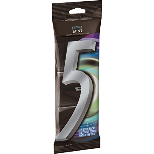 5 Gum RPM Mint Sugarfree Gum, multipack (3 Counts in total)