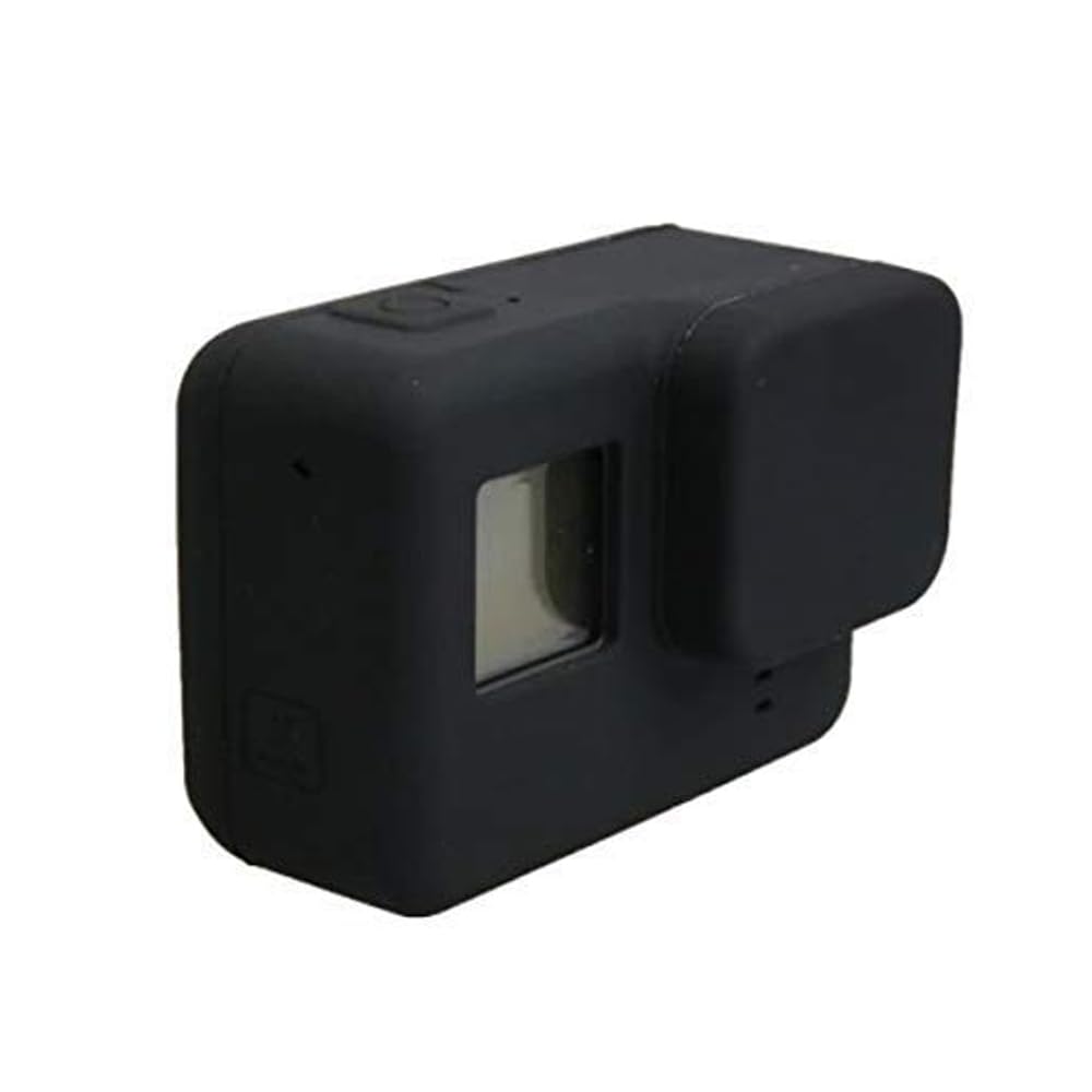 Action Pro Silicone Rubber Case + Lens Protective Cap Cover Compatible with GoPro Hero 7 6 5 Action Camera (Black)-picture-21