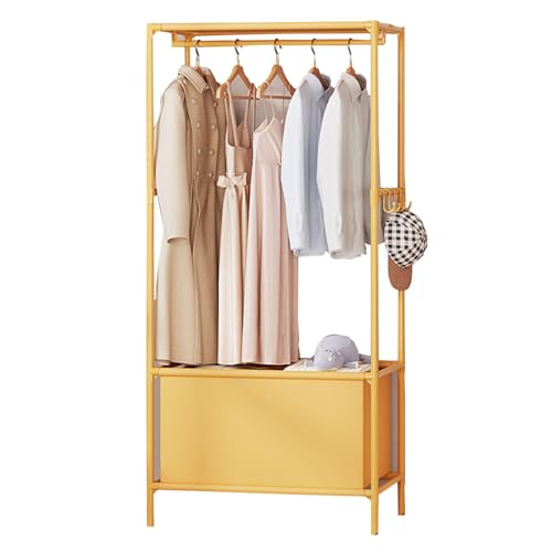 Garde-robe portable en toile jaune pour solutionner le manque de rangements