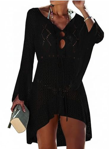 Jinsha-Bikini Cover-Up Pareos-Strandponcho Strandkleider-Gestrickte Damen-Sommer - Beach Swimwear Badeanzug Kurze Dress Sexy Mode Boho Elegant...