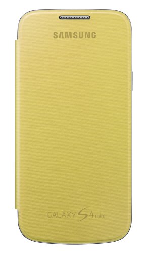 Samsung Flip   Funda para móvil Galaxy S4 Mini (Permite hablar con la tapa cerrada, sustituye a la tapa trasera), amarillo