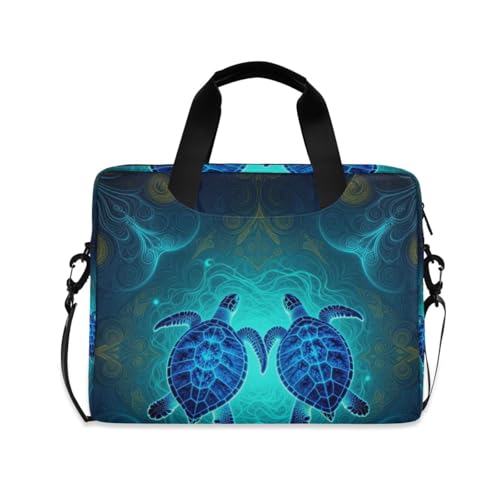 Housse ordinateur 15,6 bleu hawaïen tortue de mer avec fermeture zip