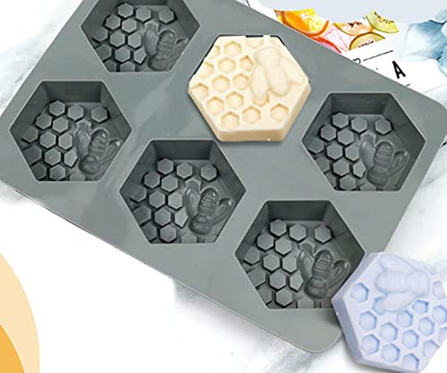 Dd-Life 2Pcs 3D Bee Silicone Soap Molds, Hexagonal Honeycomb Silicone Molds For Homemade Soaps Chocolate Jelly Cake Making #TOP5