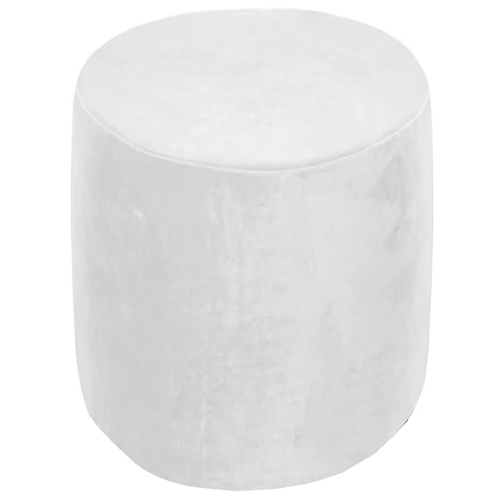 Round Ottoman Slipcover Cover Velvet Small/Large Footstool Protector Covers Stool Ottoman Covers Stretch with Elastic Bottom, Feature Textured Checked Fabric Machine Washable(#25,Diameter:55cm)