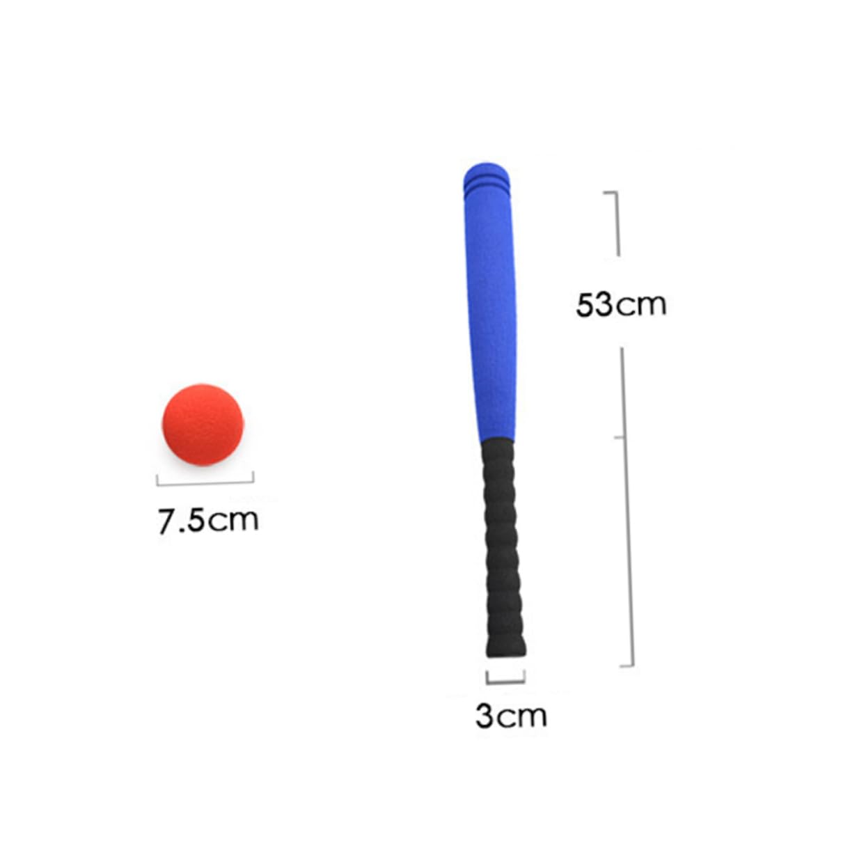 FOYTOKI Baseball Bat with Ball Safe Outdoor Sports Game for Blue Random Ball Color for Batting Skills Development and Family Fun Activities