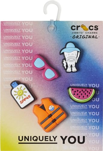 Image of Crocs Unisex's Jibbitz Shoe Superfan Multi Pack, Cute Charms, Day in The Lake, 5 Pack