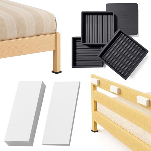 Protector de cabecera y kit antideslizante para marco de cama con 9 espumas protectoras 2