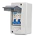 DC Miniature Circuit Breaker, 1000V 63Amp Isolator Breaker Box PV Solar Disconnect Switch with IP65 Waterproof Cover with Overvoltage Protection, for Solar Panels Grid System