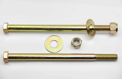 Image of 1 /2 inch x 8 inch Hex Head Bolt by Color Galvanization with Nylon Lock nut and Large Size Washer Assortment Kit,Alloy Steel,Grade 5.(4pcs Pack)