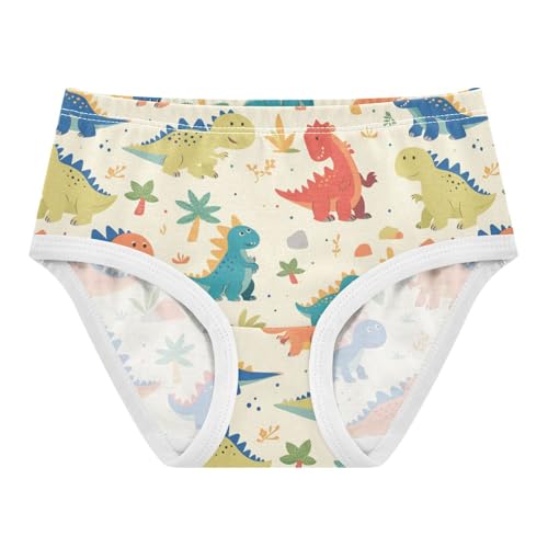 Wusikd Cartoon Dinosaur Colors Girls' Underwear Cotton Cute Girls Briefs Soft Toddler Underwear 2T