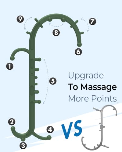 Image of Back and Neck Massager for Pain Relief Deep Tissue, Upgraded Full Body Trigger Point Cane Massage Tools, Therapy Massage Stick Pressure Point Hook, Muscle Knot Remover Tool (Green)