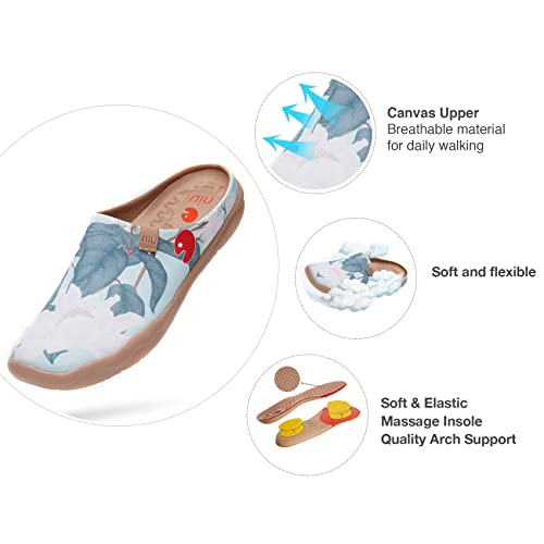 Image of UIN Slipper Woman Travel Art Painted Shoes Wide Toe Casual Home Slip On Mules Malaga