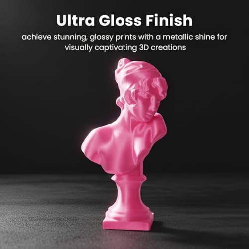 Image of Silk PLA Filament 1.75mm Pink (Magenta) 1KG, Shiny High Gloss Finish, Perfectly Wound, Accuracy + /-0.02mm 3D Printer Filament Vacuum Packaging