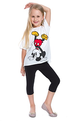 FUTURO FASHION Toddlers Girls Capri Leggings 3/4 Pants Basic School Sports Dance Kids Cropped Capri Summer Leggings, Age 2-13