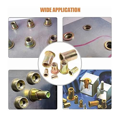 300Pcs Rivet Nut Imperial Combination Set Color Plated Zinc Carbon Steel M3‑M8, Multi Purpose and Versatile, Durable Material - Image 4