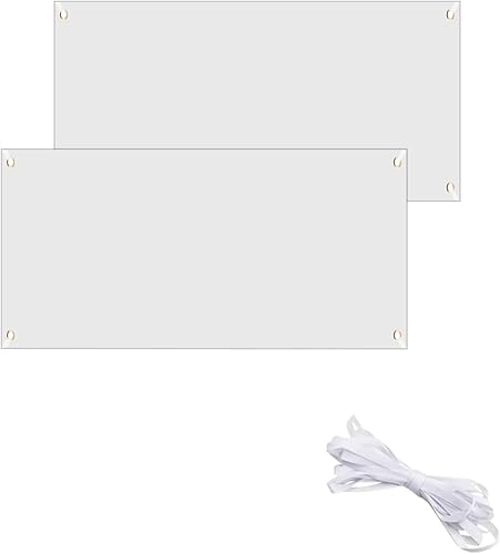 Miniatura 10 de 2 juegos de pancartas en blanco de poliéster pintables de 3.3 x 6 pies, carteles en blanco, pancarta de tela de poliéster en blanco con cuerda para