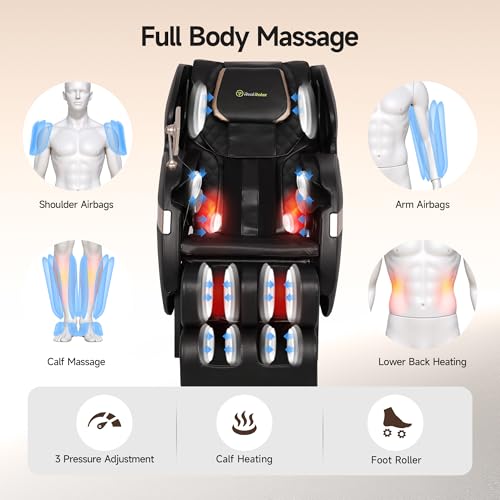Real Relax 2025 Full Body Massage Chair of Dual-core S Track,Shiatsu Massage Recliner of Zero...