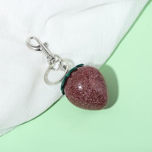 Image of Fruit Bag Charm Keychain - Gold Key Chain, Cute Purse Handbags Accessories - Beautiful Gift for Women