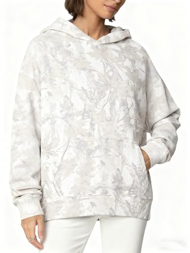 Image of Dsewpaur Camo Hoodie For Women Oversized Long Sleeve Drop Shoulder Fleece Hooded Sweatshirt Pullover With Pocket Outfits