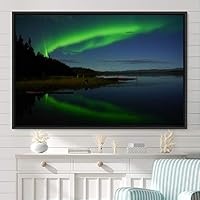 Framed Canvas Wall Art Dayspring Astronomy & Space Contemporary Cosmic Dramatic Green Group Photography Realism - 16x24 inches