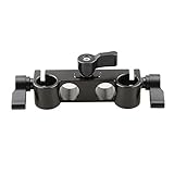 CAMVATE 15mm Rod Clamp with 4-Holes (Black Knob)