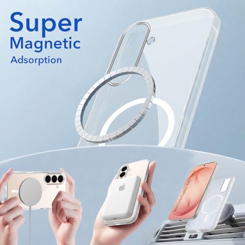 Image of Jkobi Lifetime Anti-Yellow MagSafe Compatible Clear Back Cover Case for Samsung Galaxy S26 Plus (Sleek Hard Crystal | Shockproof and Camera Protection)