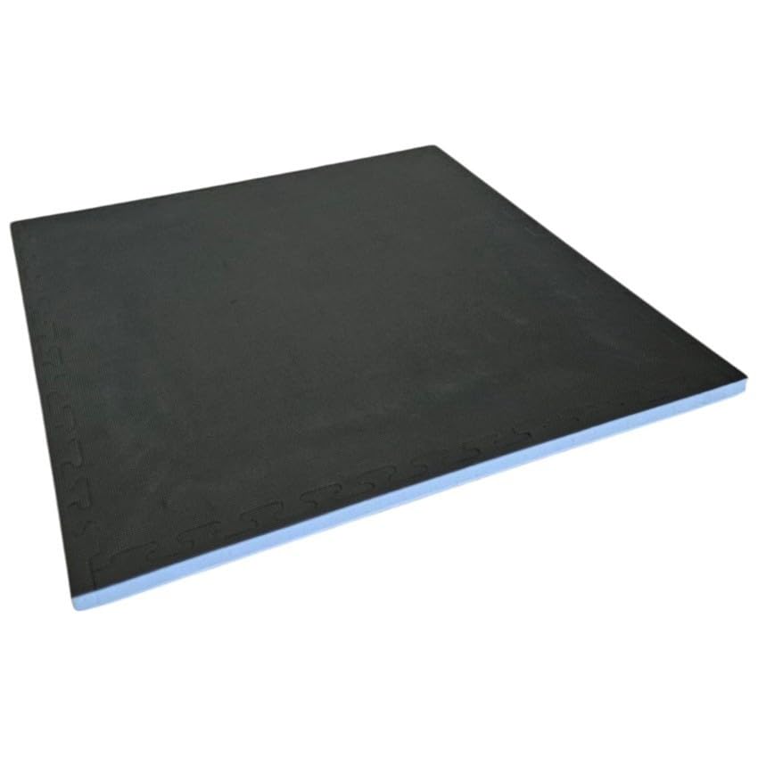 Kit 12 Tatami ad incastro Per Palestra 100x100x2 cm - Con Cornice Perimetrale - Tappetini Judo - Nero - Grigio Materassino per Palestra, Workout, Ginnastica - Protezione per Pavimenti
