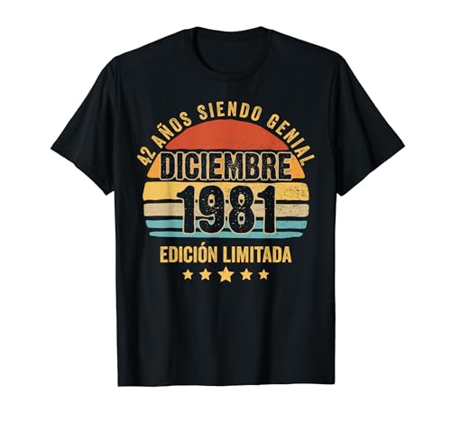 42 Años Cumpleaños Regalo Diciembre 1981 Diciembre 42 Años Camiseta
