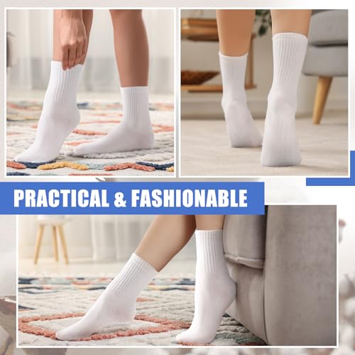 Image of Liitrsh 12 Pairs Pilates Socks with Grips for Women Non Slip Yoga Crew Socks for Dance, Barre, Hospital, Workout