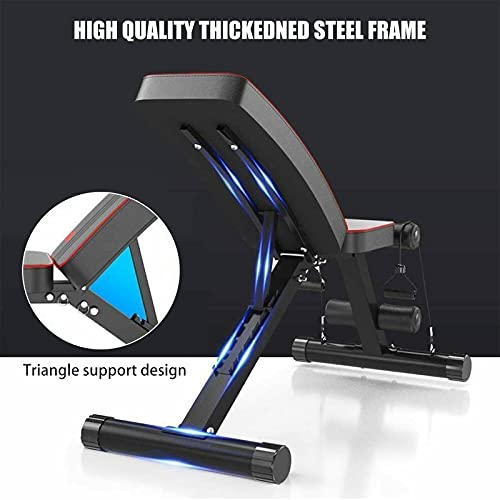 Halterbank, multifunctionele inklapbare gewichthefkruk, hellingskruk, fitnesskruk kan 150 kg dragen, geschikt voor fitness, gewichtheffen, training, bodybuilding, kantoor, thuis, thuis - Image 4