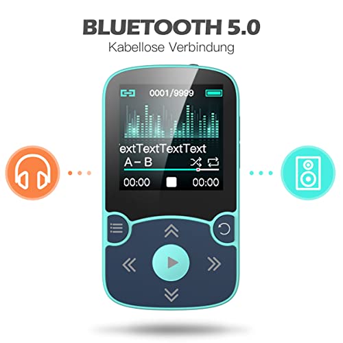 AGPTEK MP3 Player Bluetooth 5.0 Sport 32GB mit 1,5 Zoll TFT Farbbildschirm, Mini Musik Player mit Clip, Unterstützt bis… - Image 4