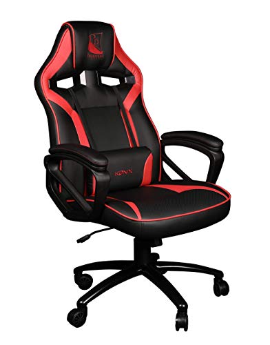 Konix Drakkar Silla De Oficina Gaming Thor - Inclinación Del Asiento 15 - Cuero Sintético Liso - Negro Y Rojo Konix Drakkar Silla De Oficina Gaming Thor - Inclinación Del Asiento 15 - Cuero Sintético Liso - Negro Y Rojo