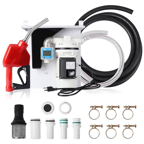 Diesel & DEF Transfer Pump Kit| DEF PUMP|110VAC 550W 3A 10GPM/40LPM| Urea gun| Steel shelf| K24 external thread flowmeter| 3/4“ Black flowline x 4 m| 1” oil pipe x 2 m