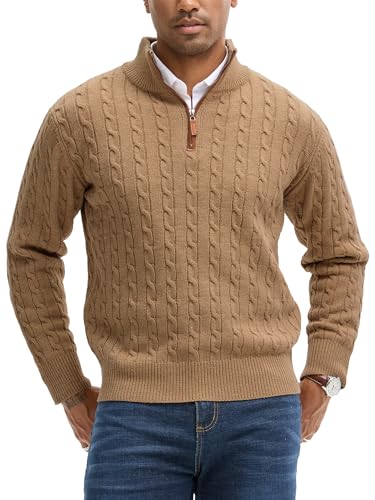 Men's Quarter Zip Pullover Sweater Slim Fit