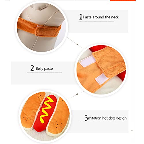 Haustier Hot Dog Kostüm Hamburger Design Hund Kleidung Haustier Halloween Cosplay Outfit Weihnachtsfeier Dress Up für Welpen Kätzchen(M)