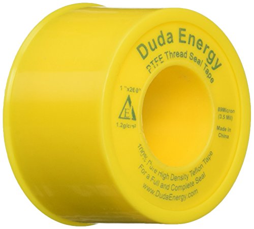Image of Duda Energy ThreadSeal-1.2g-100x260-Yellow 10 Rolls of 1 inch x 260 inch Teflon Thread Seal Tape, Yellow