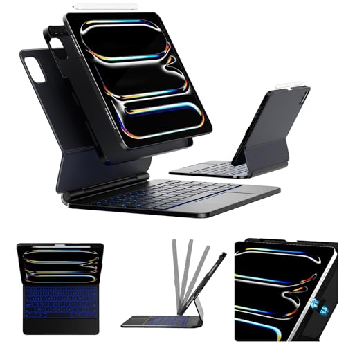 CNAIDUNR Detachable Keyboard Case for iPad 11th A16 & 10th Gen 10.9", Black - image 1