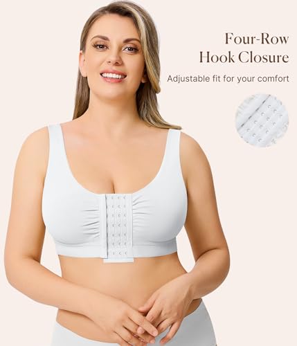 Image of BRABIC Front Closure Post Surgery Minimizer Bras for Women Full Coverage Surgical Wireless Comfort Everyday Bras