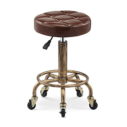Tabouret de traitement réglable en cuir marron supportant 160 kg - 2