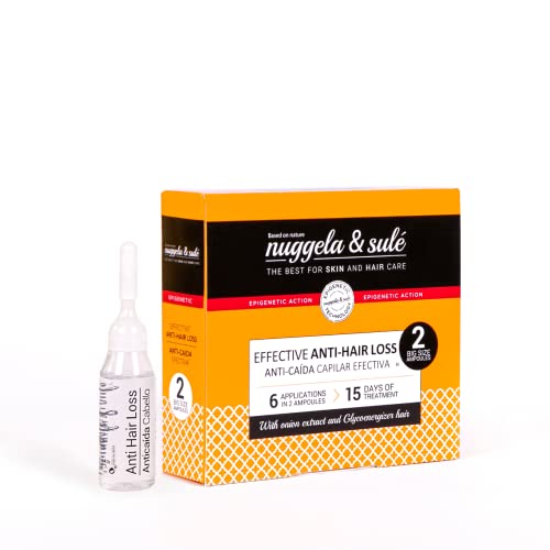 Nuggela & Sulé Ampollas Anti Caída con Extracto de Cebolla Roja. Fortalece y Frena la caída del cabello. Efecto Rápido. Uso Fácil. 2 x 10ml Tratamiento para 2 semanas