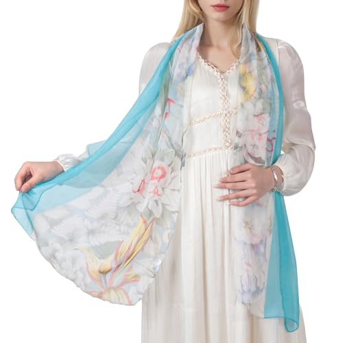 Shawls and Wraps for Women Lightweight Chiffon Scarf Fashion Floral Print Shawl Scarves