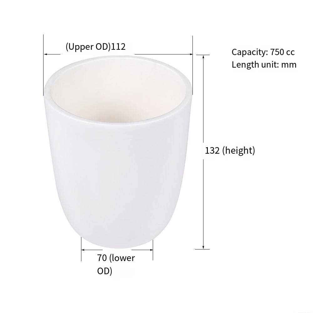 Crisol de alúmina pura al 99% for aplicaciones de alta temperatura, for sinterización y uso en laboratorio, 1 unidad((Upper OD)73mm 200ML)