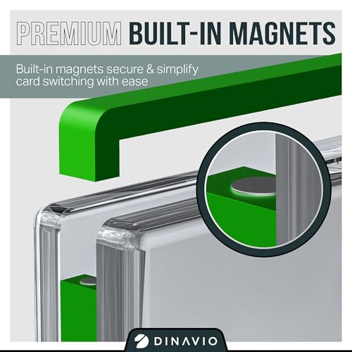 Image of PSA Graded Card Display Acrylic Case for Standard PSA and CGC Slabs - Slab Case - PSA Card Case - Graded Card Display Case - Updated Dimensions - Stand Included (Green Border)