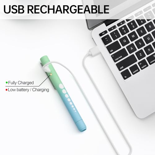 Image of 2Packs Rechargeable Pen Light for Nurses and Doctors Reusable LED Penlight