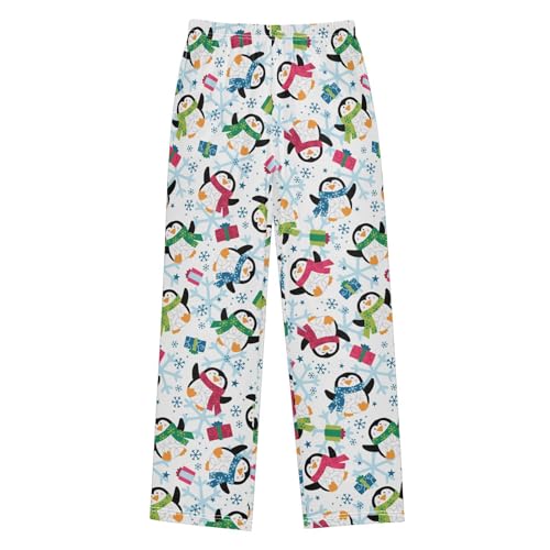 ZZXXB Penguin and Gift Boys Long Pants Soft Trousers Elastic Waist Kids Lounge Bottoms with Pockets S-XL