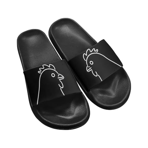Coloranimal Slippers for Women Summer Beach Sandals Black Slippers Women Shower Shoes Non Slip Comfortable Slide Sandals for Beach Pool