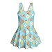 Howilath Cartoon Capybara Girls One Piece Swimsuit with Sleeveless Tank and Skirt All-in-One Swim Dress Bathing Suit 3-13 Years
